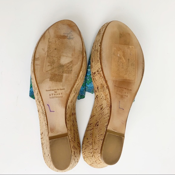 Stuart Weitzman Platform Wedges Patterned Fabric - Picture 6 of 7